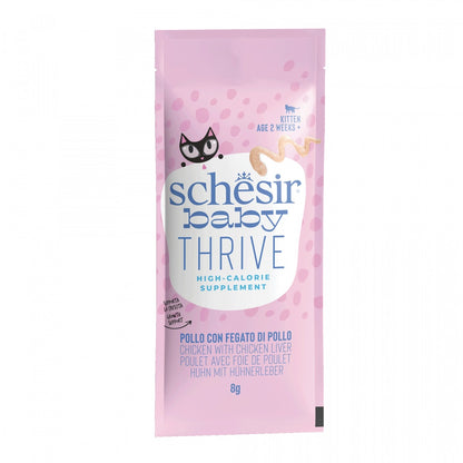 Schesir Baby Thrive Mousse Kitten Chicken | High-Calorie Nutritional Supplement | 20x8g (160g)