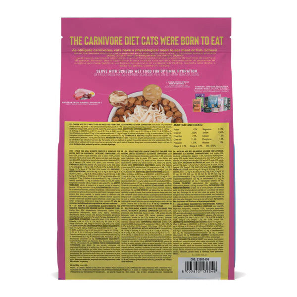 Schesir Born Carnivore Kitten Food Chicken & Egg | 43% Protein | Fresh Chicken 1st Ingredient | Oven Baked | Grain Free | 255g