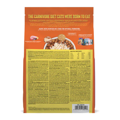 Schesir Born Carnivore Chicken & Egg Cat Food | 45% Protein | Fresh Chicken 1st Ingredient | Oven Baked | Grain Free | 1.25kg