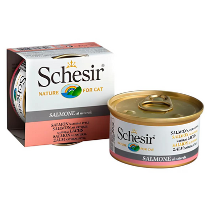 Schesir Cat Wet Food Salmon Natural Style | Adult Cat | Complementary | Natural Ingredients | 14x85g