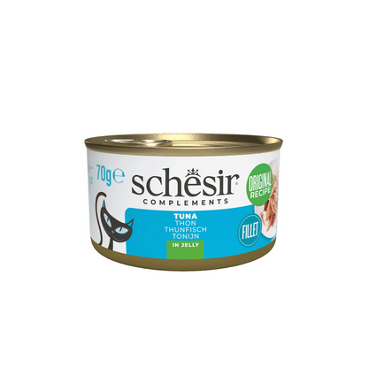 Schesir Complements Tuna in Jelly | Fillet in Jelly | Complementary Cat Food | 70g x 12