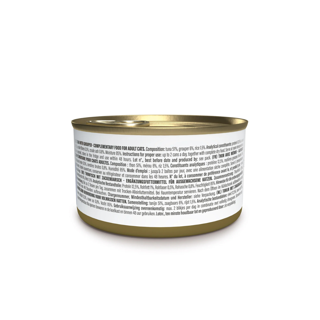 Schesir Complements Tuna with Grouper in Jelly | 51% Tuna, 6% Grouper | Complementary Cat Food | 70g x 12
