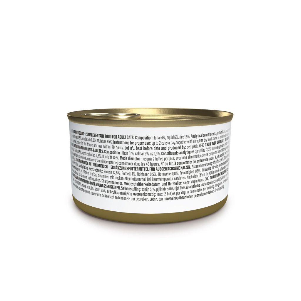 Schesir Complements Tuna with Squid in Jelly | 51% Tuna, 6% Squid | Complementary Cat Food | 70g x 12