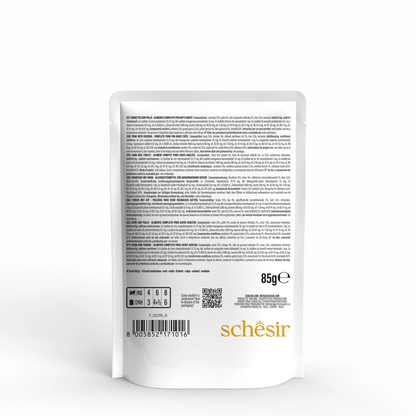 Schesir Complete Tuna with Chicken in Jelly | 100% Natural Fillets | Added Vitamins | Adult Cat | 12x85g