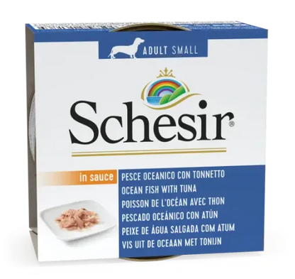 Schesir Dog Wet Food Ocean Fish with Tuna | Small Adult | In Sauce | Complementary | 14x85g