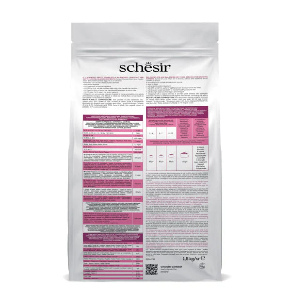 Schesir Kitten Dry Food Rich in Chicken | Single Protein Source | Only Animal Protein | Natural Ingredients | 400g-1.5kg