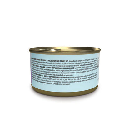 Schesir Grill Wholefood Mackerel and Sardines with Squid | Real Fish Cuts in Sauce | Grain Free | Complementary Cat Food | 12x70g