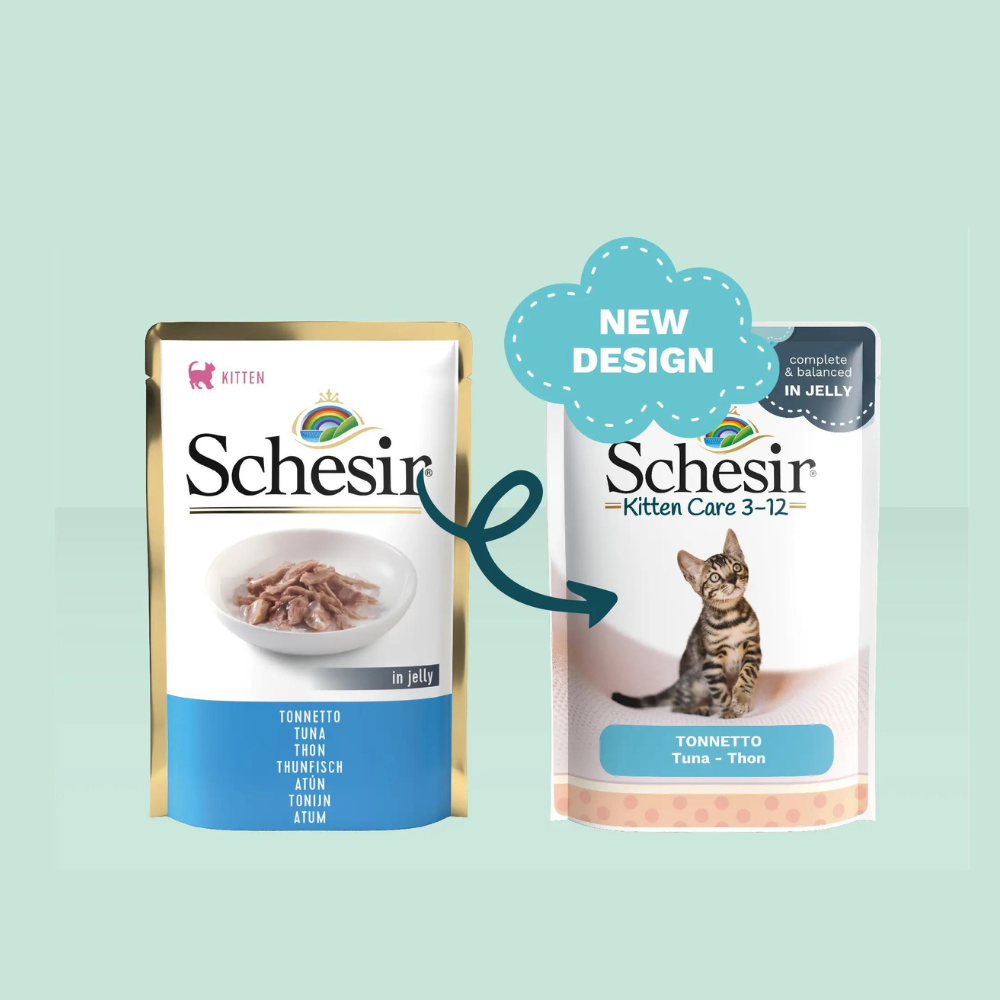Schesir Kitten Care 3-12 Tuna in Jelly Pouch | Complete & Balanced | Kittens 3-12 Months | 20x85g