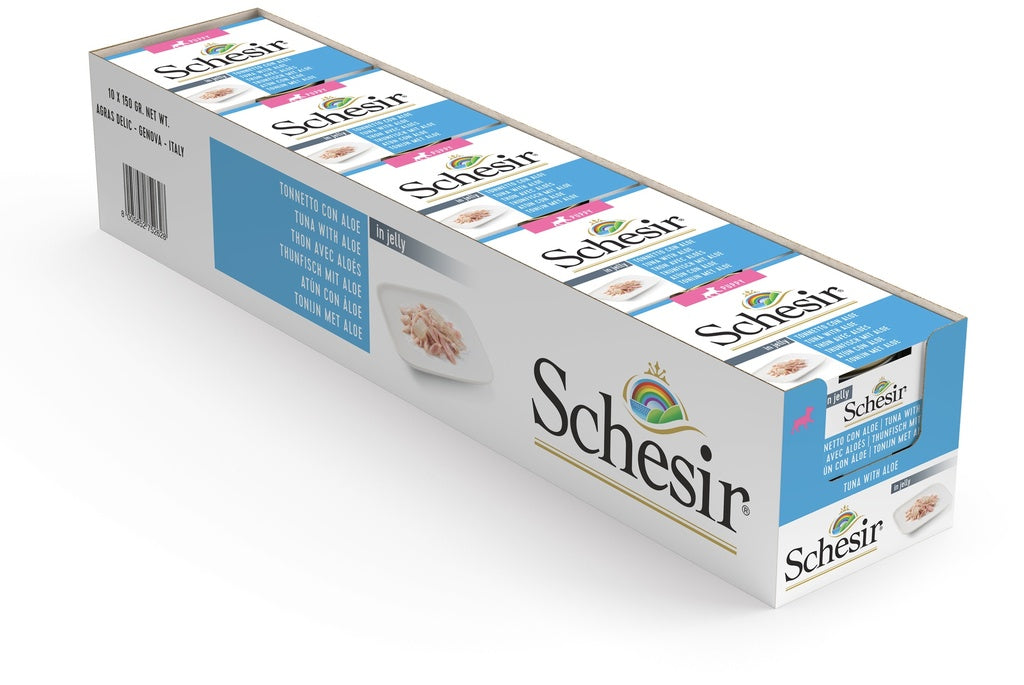 Schesir Puppy Wet Food Tuna with Aloe in Jelly | Puppy | Complementary | Natural Ingredients | 10x150g