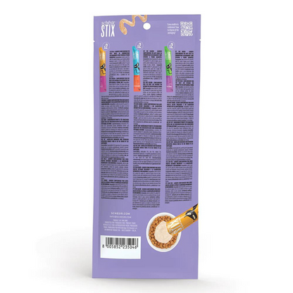 Schesir Stix Treat Variety Pack | Chicken, Duck & Salmon | Creamy Cat Snacks | Grain Free | 6x15g