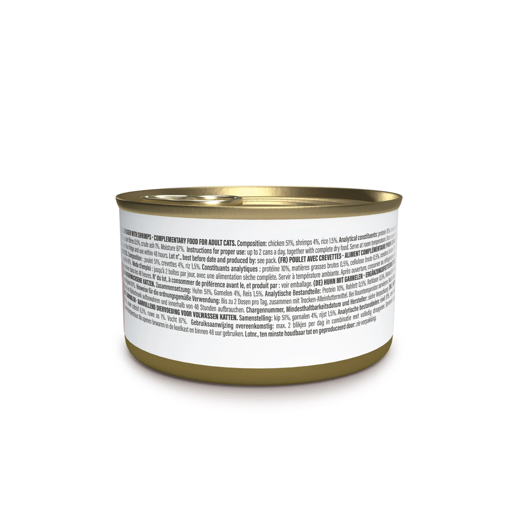Schesir Complements Chicken with Shrimp in Broth | 100% Natural Fillets | Original Recipe | Complementary Cat Food | 12x70g