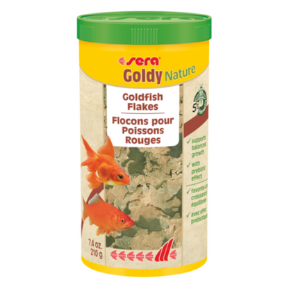 Sera Goldy Flakes Nature 1000ml | Balanced Complete Food for Small Goldfish