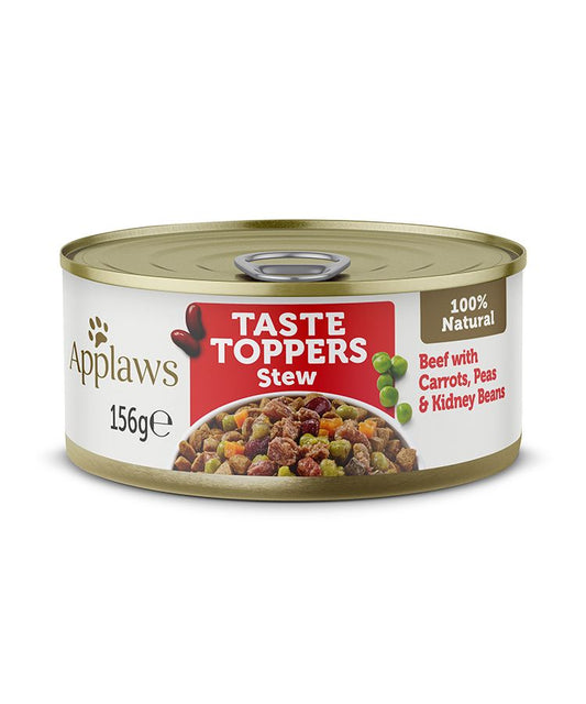Applaws Taste Toppers Stew with Beef, Carrots, Peas & Kidney Beans | 100% Natural | 156g