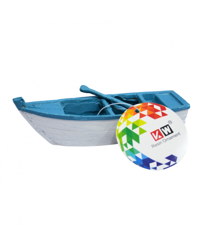 KW Zone Resin Boat Aquarium Decoration | Realistic Aquarium Ornament | Fish Tank Aquascaping Décor | 13.5 × 4.5 × 4 cm