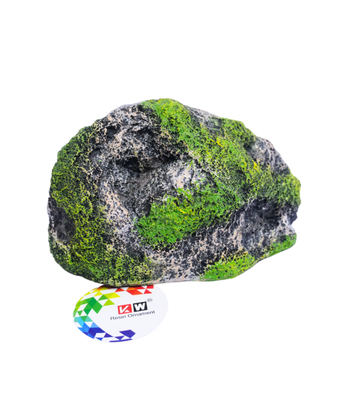 KW Zone Resin Rock Aquarium Ornament | Medium Aquarium Decoration | Natural Stone Look | 17 × 8 × 9 cm
