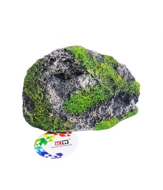 KW Zone Resin Rock Aquarium Ornament | Medium Aquarium Decoration | Natural Stone Look | 17 × 8 × 9 cm