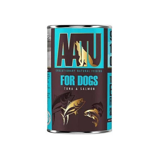 AATU Tuna & Salmon Wet Dog Food | 90% Fish | Superfood Blend | Grain-Free | 400g