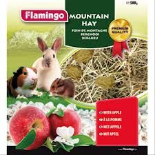 Flamingo Natural Mountain Hay with Sweet Apple Small Animal Food 500g | For Rabbits, Guinea Pigs & Chinchillas