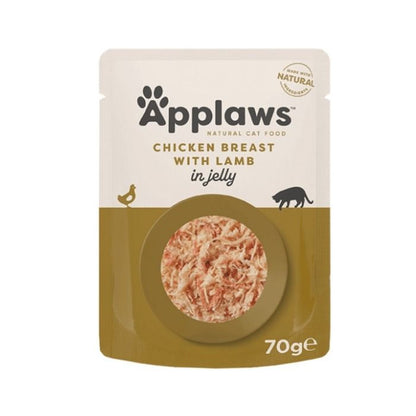 Applaws Natural Cat Food with Chicken Breast & Lamb in Jelly | Made with Natural Ingredients | High-Quality Protein | 70g
