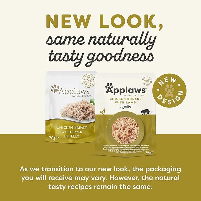 Applaws Natural Cat Food with Chicken Breast & Lamb in Jelly | Made with Natural Ingredients | High-Quality Protein | 70g