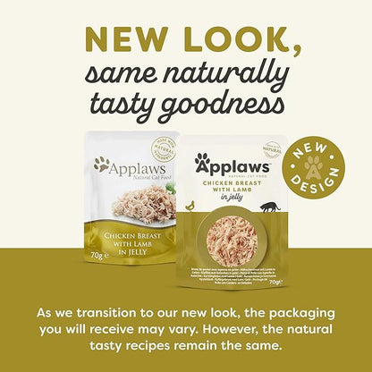 Applaws Natural Cat Food with Chicken Breast & Lamb in Jelly | Made with Natural Ingredients | High-Quality Protein | 70g