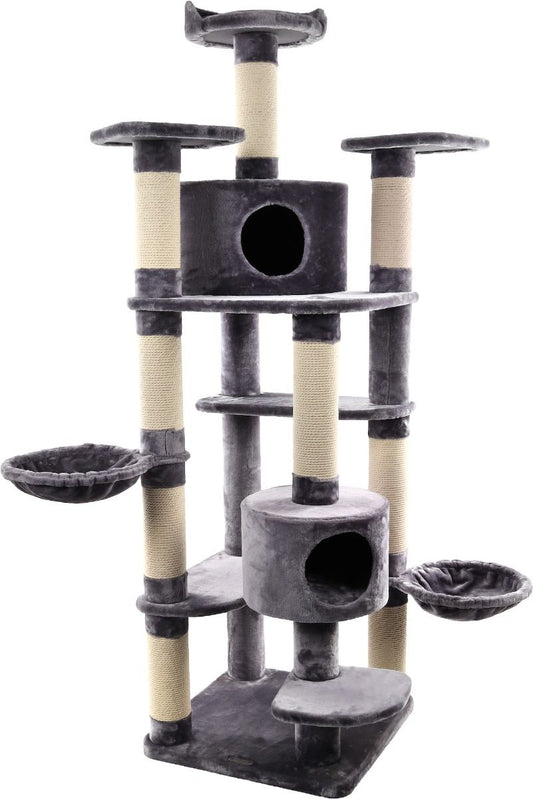 Flamingo Giganto Grey & White Cat Scratching Tree | Extra Large Cat Tower for Multiple Cats