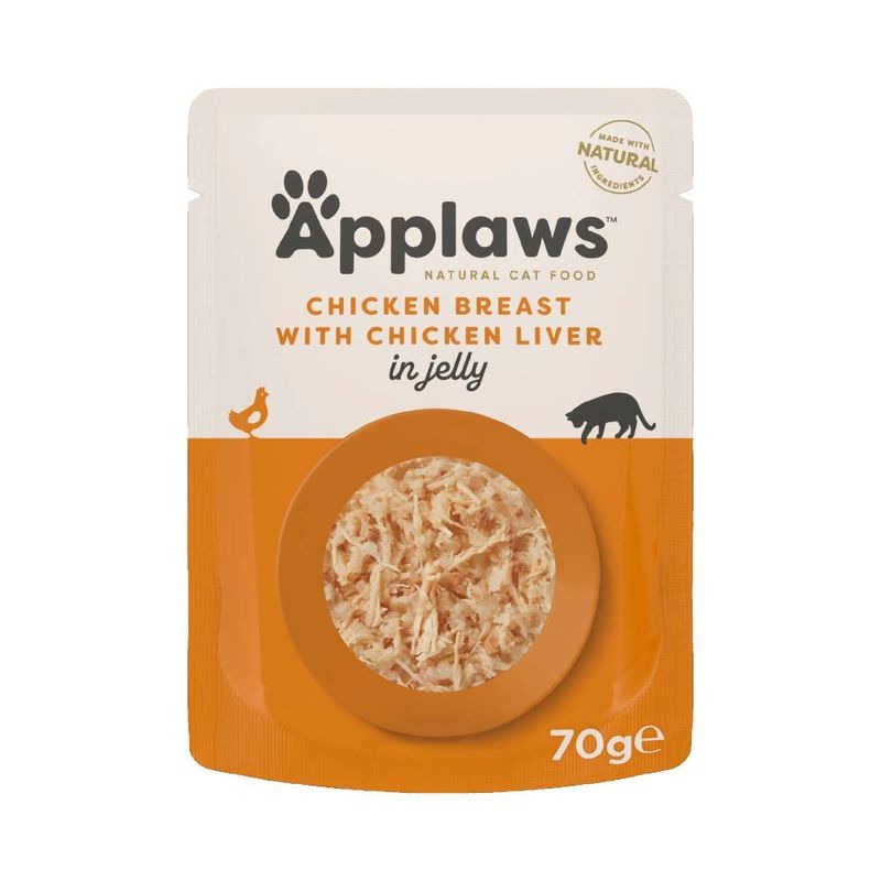Applaws Natural Cat Food with Chicken Breast & Chicken Liver in Jelly | Made with Natural Ingredients | High-Quality Protein | 70g
