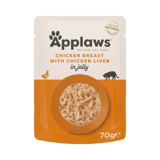 Applaws Natural Cat Food with Chicken Breast & Chicken Liver in Jelly | Made with Natural Ingredients | High-Quality Protein | 70g