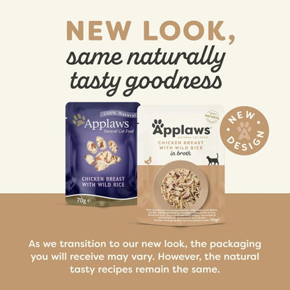 Applaws Natural Cat Food with Chicken Breast & Wild Rice in Broth | 100% Natural | 70g