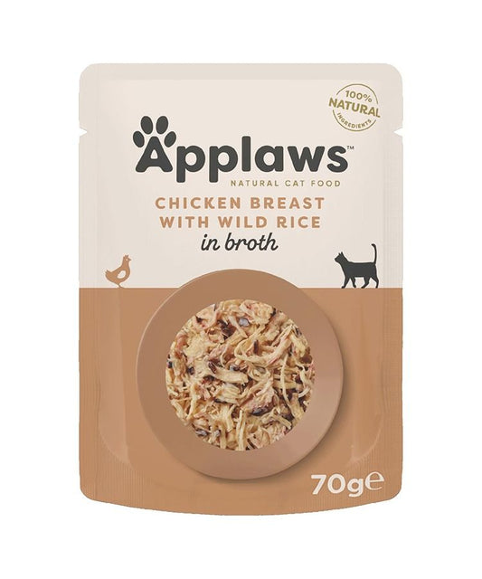 Applaws Natural Cat Food with Chicken Breast & Wild Rice in Broth | 100% Natural | 70g