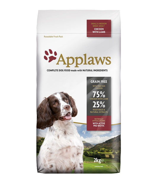 Applaws Complete Dog Food for Small & Medium Breeds | Chicken with Lamb Recipe | Grain-Free, High Meat (75%) | 2kg
