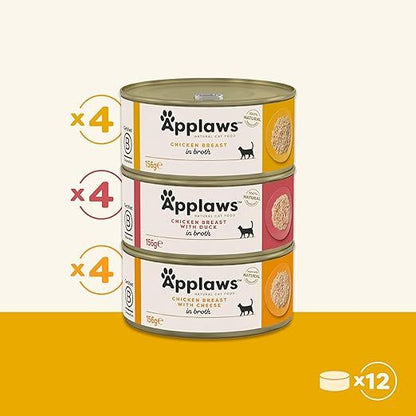 Applaws Chicken Selection in Broth Natural Wet Cat Food | 12 x 156g Pouch Pack