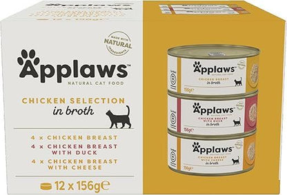 Applaws Chicken Selection in Broth Natural Wet Cat Food | 12 x 156g Pouch Pack