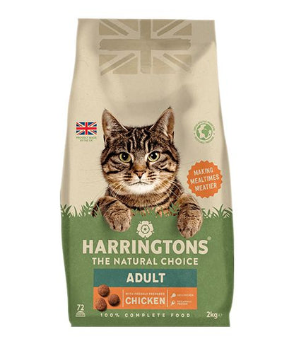 Harringtons Adult Chicken Dry Cat Food | 50% Chicken | 100% Animal Protein | Complete Nutrition | 2kg