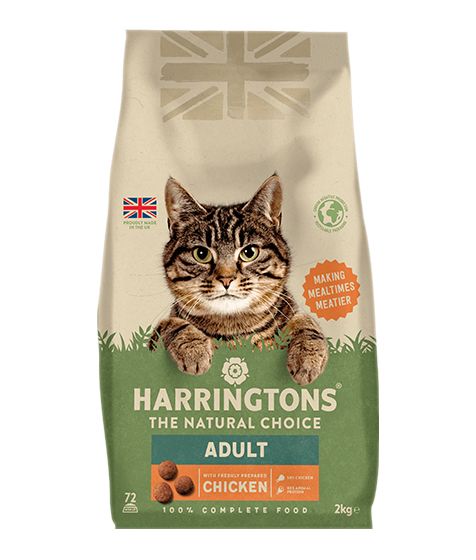 Harringtons Adult Chicken Dry Cat Food | 50% Chicken | 100% Animal Protein | Complete Nutrition | 2kg