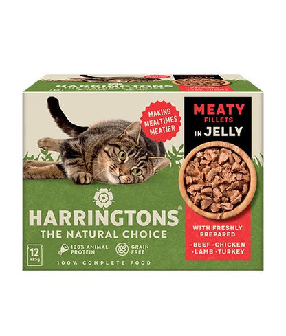 Harringtons Meaty Selection in Jelly Wet Cat Food | 80% Freshly Prepared Meat | Grain Free | Complete Adult |  12x85g