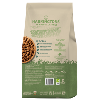 Harringtons Adult Chicken & Rice Dry Dog Food | High Meat | Freshly Prepared Chicken | Complete Nutrition | 1.7kg-4kg