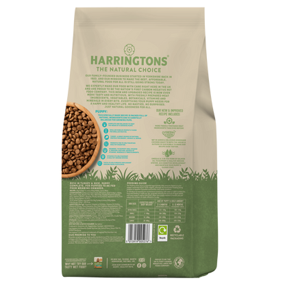 Harringtons Puppy Turkey & Rice Dry Dog Food | High Meat | Freshly Prepared Turkey | Smaller Kibble | Complete | 1.7kg-10kg