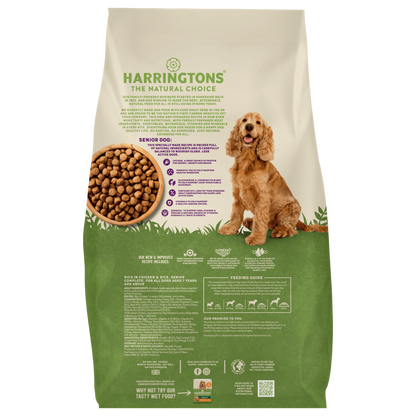 Harringtons Senior Chicken & Rice Dry Dog Food | High Meat | Freshly Prepared | Joint Support | Less Fat | 12kg
