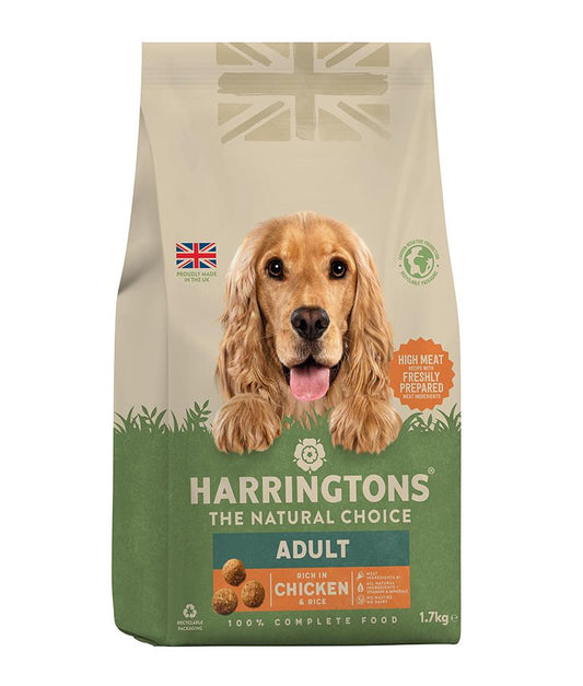 Harringtons Adult Chicken & Rice Dry Dog Food | High Meat | Freshly Prepared Chicken | Complete Nutrition | 1.7kg-4kg