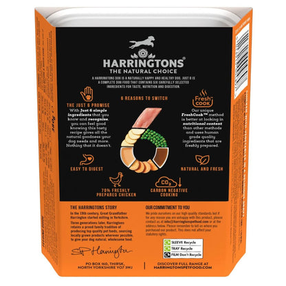 Harringtons Just 6 Chicken Grain Free Wet Dog Food | 70% Freshly Prepared Chicken | 6 Ingredients | Complete Adult | 380g