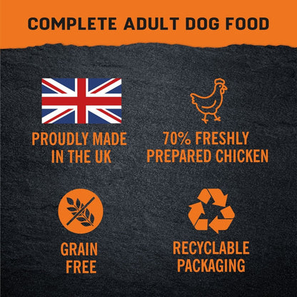 Harringtons Just 6 Chicken Grain Free Wet Dog Food | 70% Freshly Prepared Chicken | 6 Ingredients | Complete Adult | 380g