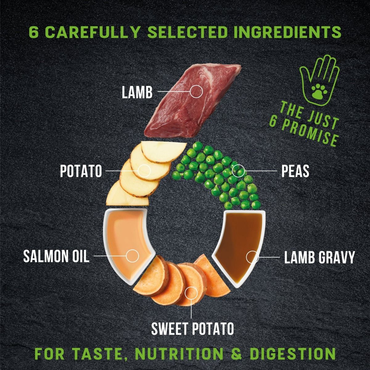 Harringtons Just 6 Lamb Grain Free Dry Dog Food | 50% Lamb & Salmon | 6 Ingredients | Fresh Baked Bites | Resealable | 2kg-12kg