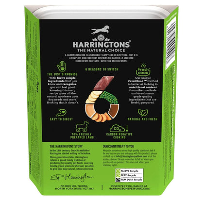 Harringtons Just 6 Lamb Grain Free Wet Dog Food | 70% Freshly Prepared Lamb | 6 Ingredients | Complete Adult | 380g