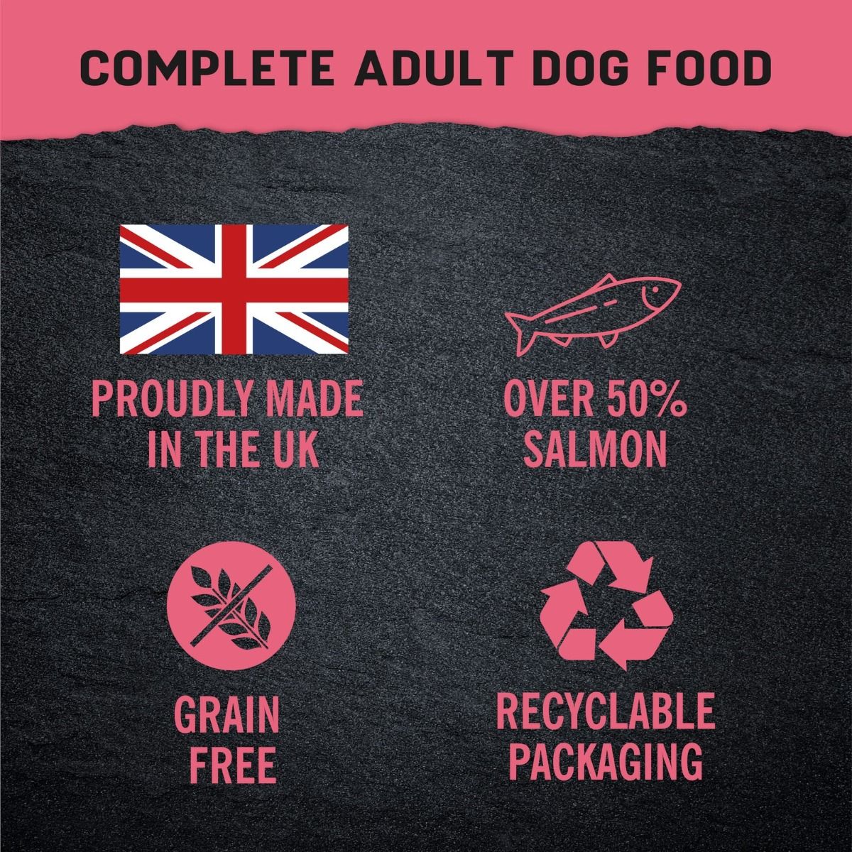 Harringtons Just 6 Salmon Grain Free Dry Dog Food | 50% Salmon | 6 Ingredients | Fresh Baked Bites | Resealable | 2kg-12kg