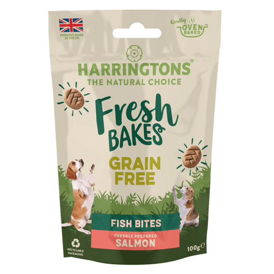 Harringtons Fresh Bakes Salmon Dog Treats 100g | Natural Oven-Baked Treats