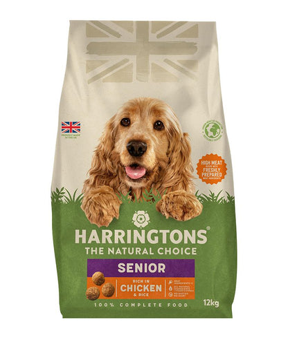 Harringtons Senior Chicken & Rice Dry Dog Food | High Meat | Freshly Prepared | Joint Support | Less Fat | 12kg
