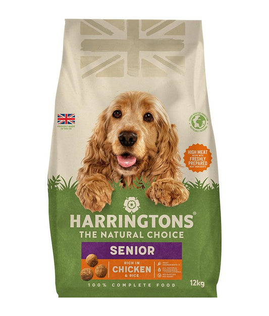 Harringtons Senior Chicken & Rice Dry Dog Food | High Meat | Freshly Prepared | Joint Support | Less Fat | 12kg