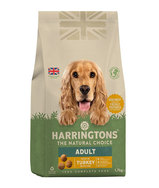 Harringtons Adult Turkey with Veg Dry Dog Food | High Meat | Freshly Prepared | Turkey Recipe | Complete Food | 1.7kg-15kg