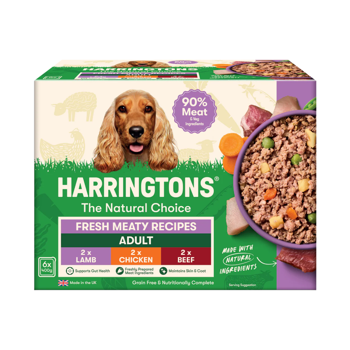 Harringtons Grain Free Meaty Selection Wet Dog Food 6 x 400g